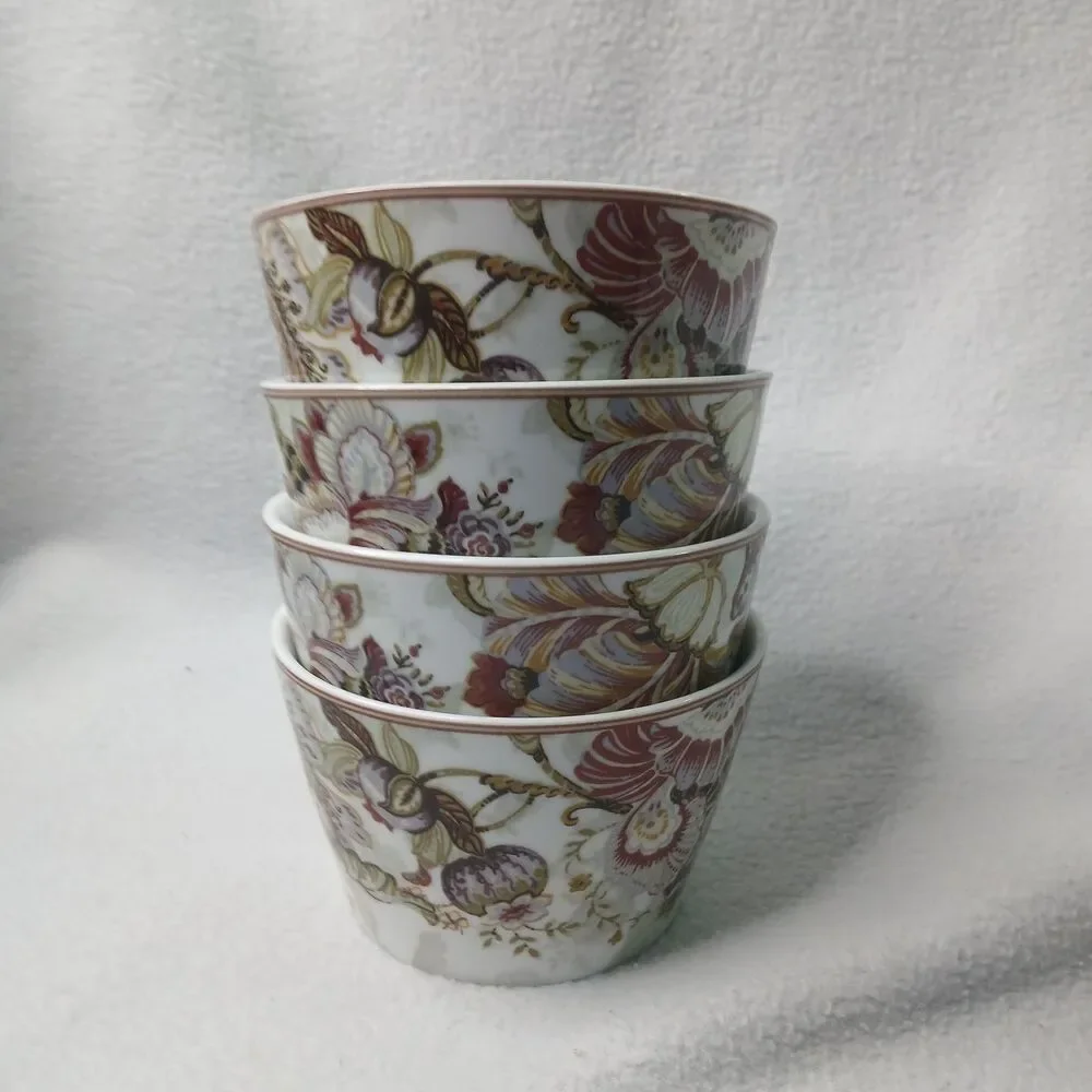 4 Gabrielle Cream Individual Appetizer Bowls Porcelain 222 Fifth Discontinued